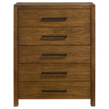 Adderley Warm Brown 5-drawer Bedroom Chest of Drawers from Coaster - Luna Furniture