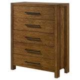 Adderley Warm Brown 5-drawer Bedroom Chest of Drawers from Coaster - Luna Furniture