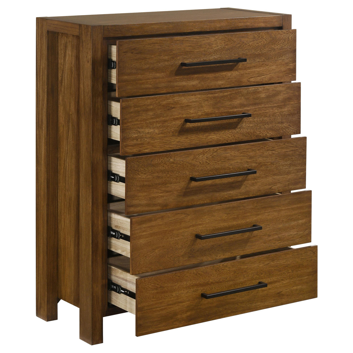 Adderley Warm Brown 5-drawer Bedroom Chest of Drawers from Coaster - Luna Furniture