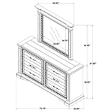 McKinney Vintage White 6-Drawer Bedroom Dresser with Mirror from Coaster - Luna Furniture