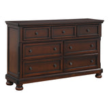 Cumberland Brown Cherry 5-Piece Bedroom Set (Queen Bed, Nightstand, Dresser, Mirror, Chest) from Homelegance - Luna Furniture