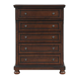 Cumberland Brown Cherry 5-Piece Bedroom Set (Queen Bed, Nightstand, Dresser, Mirror, Chest) from Homelegance - Luna Furniture