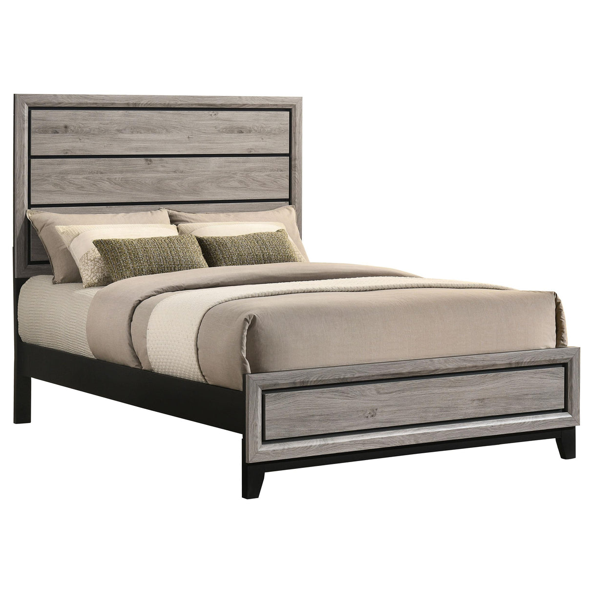 Watson Light Taupe Wood Full Panel Bed from Coaster - Luna Furniture