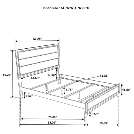Watson Light Taupe Wood Full Panel Bed from Coaster - Luna Furniture