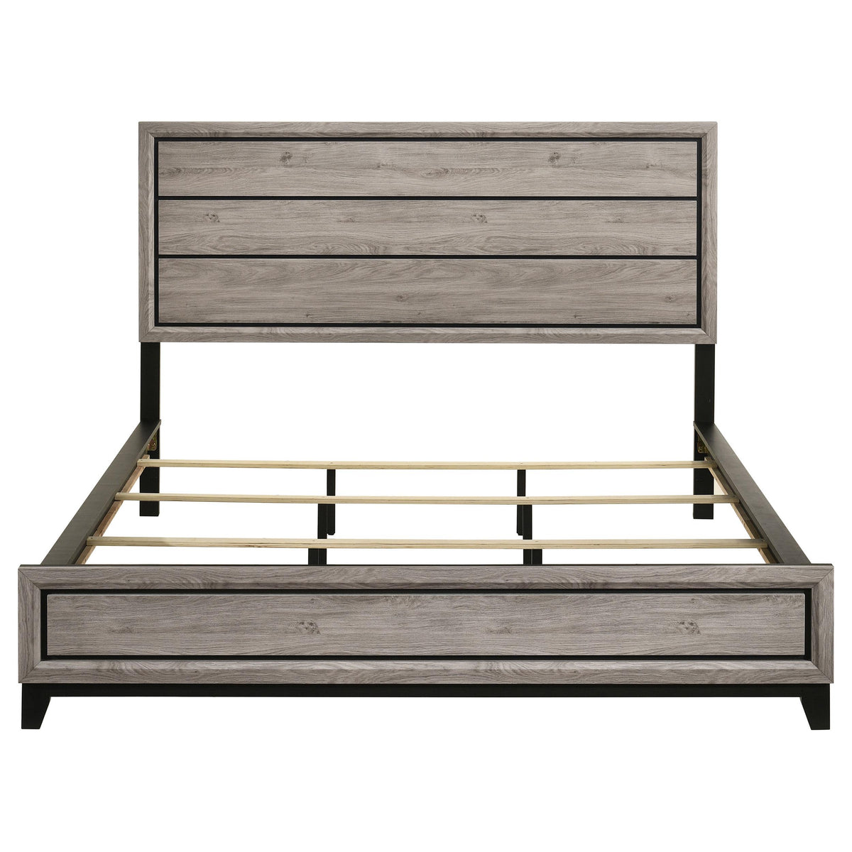 Valen Light Taupe California King Wood Panel Bed from Coaster - Luna Furniture