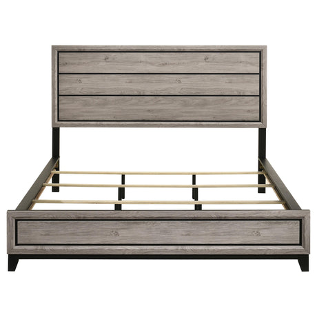Valen Light Taupe California King Wood Panel Bed from Coaster - Luna Furniture
