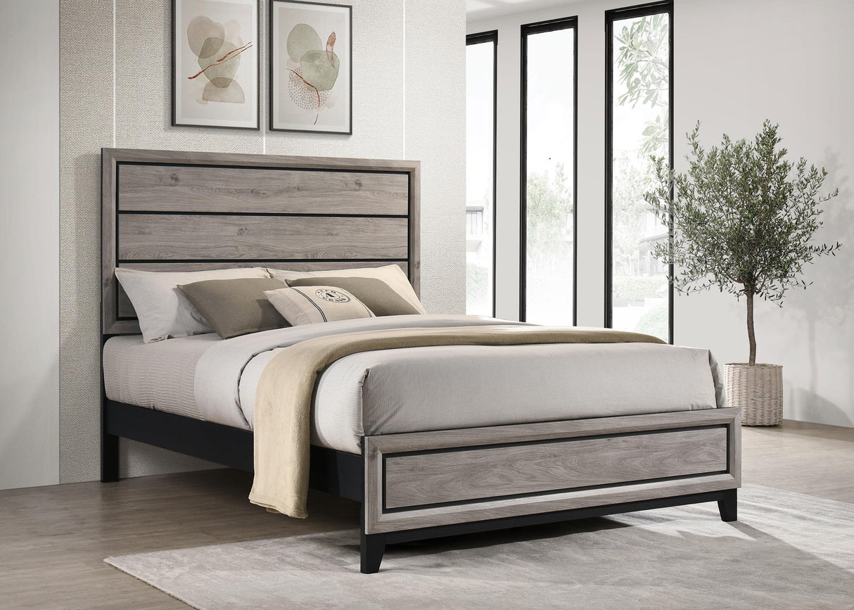 Watson Light Taupe Wood Queen Panel Bed from Coaster - Luna Furniture