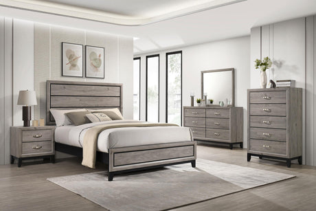 Watson Light Taupe Wood Queen Panel Bed from Coaster - Luna Furniture