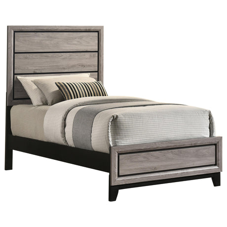 Watson Light Taupe Wood Twin Panel Bed from Coaster - Luna Furniture