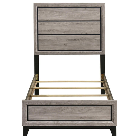 Watson Light Taupe Wood Twin Panel Bed from Coaster - Luna Furniture