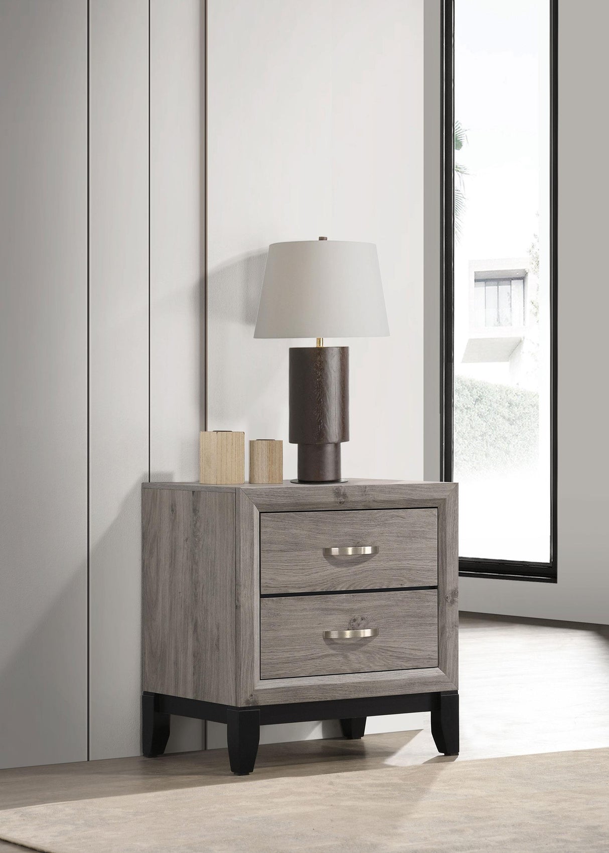 Watson Light Taupe 2-drawer Nightstand Bedside Table from Coaster - Luna Furniture