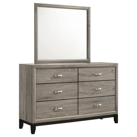 Watson Light Taupe 6-drawer Bedroom Dresser and Mirror from Coaster - Luna Furniture