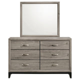 Watson Light Taupe 6-drawer Bedroom Dresser and Mirror from Coaster - Luna Furniture