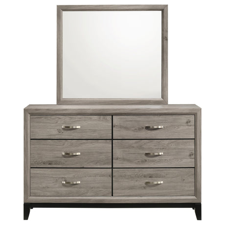 Watson Light Taupe 6-drawer Bedroom Dresser and Mirror from Coaster - Luna Furniture