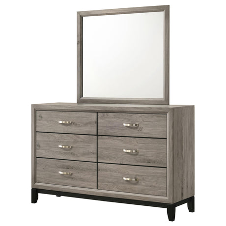 Watson Light Taupe 6-drawer Bedroom Dresser and Mirror from Coaster - Luna Furniture