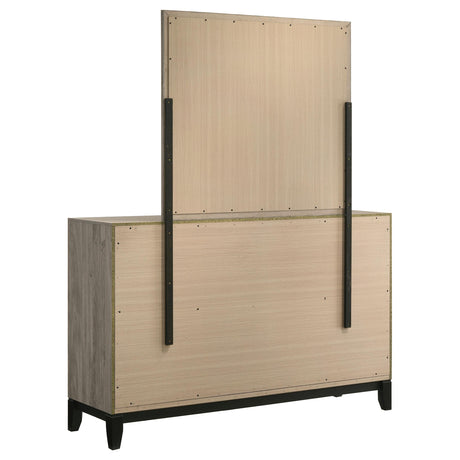 Watson Light Taupe 6-drawer Bedroom Dresser and Mirror from Coaster - Luna Furniture