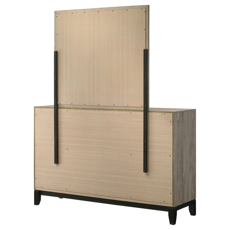Watson Light Taupe 6-drawer Bedroom Dresser and Mirror from Coaster - Luna Furniture