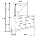 Watson Light Taupe 6-drawer Bedroom Dresser and Mirror from Coaster - Luna Furniture