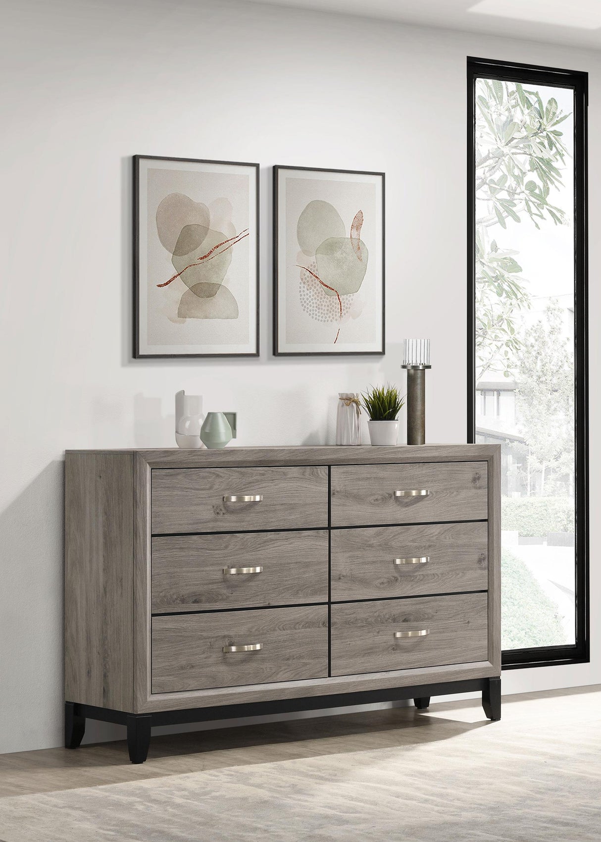 Watson Light Taupe 6-drawer Bedroom Dresser Cabinet from Coaster - Luna Furniture