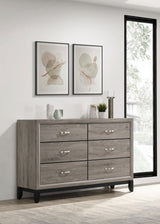 Watson Light Taupe 6-drawer Bedroom Dresser Cabinet from Coaster - Luna Furniture