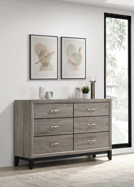 Watson Light Taupe 6-drawer Bedroom Dresser Cabinet from Coaster - Luna Furniture