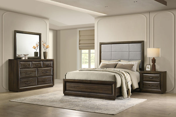 Atlas Dark Oak and Gray 4-piece Eastern King Bedroom Set