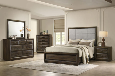 Atlas Dark Oak and Gray 5-piece Eastern King Bedroom Set from Coaster - Luna Furniture