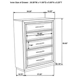 Atlas Dark Oak and Gray 5-piece Eastern King Bedroom Set from Coaster - Luna Furniture