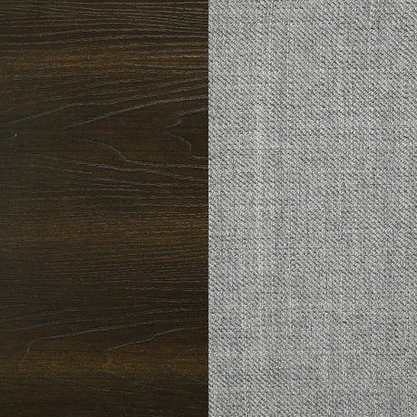 Atlas Dark Oak and Gray 63-inch Eastern King Upholstered Panel Bed from Coaster - Luna Furniture