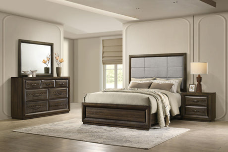 Atlas Dark Oak and Gray 4-piece California King Bedroom Set from Coaster - Luna Furniture