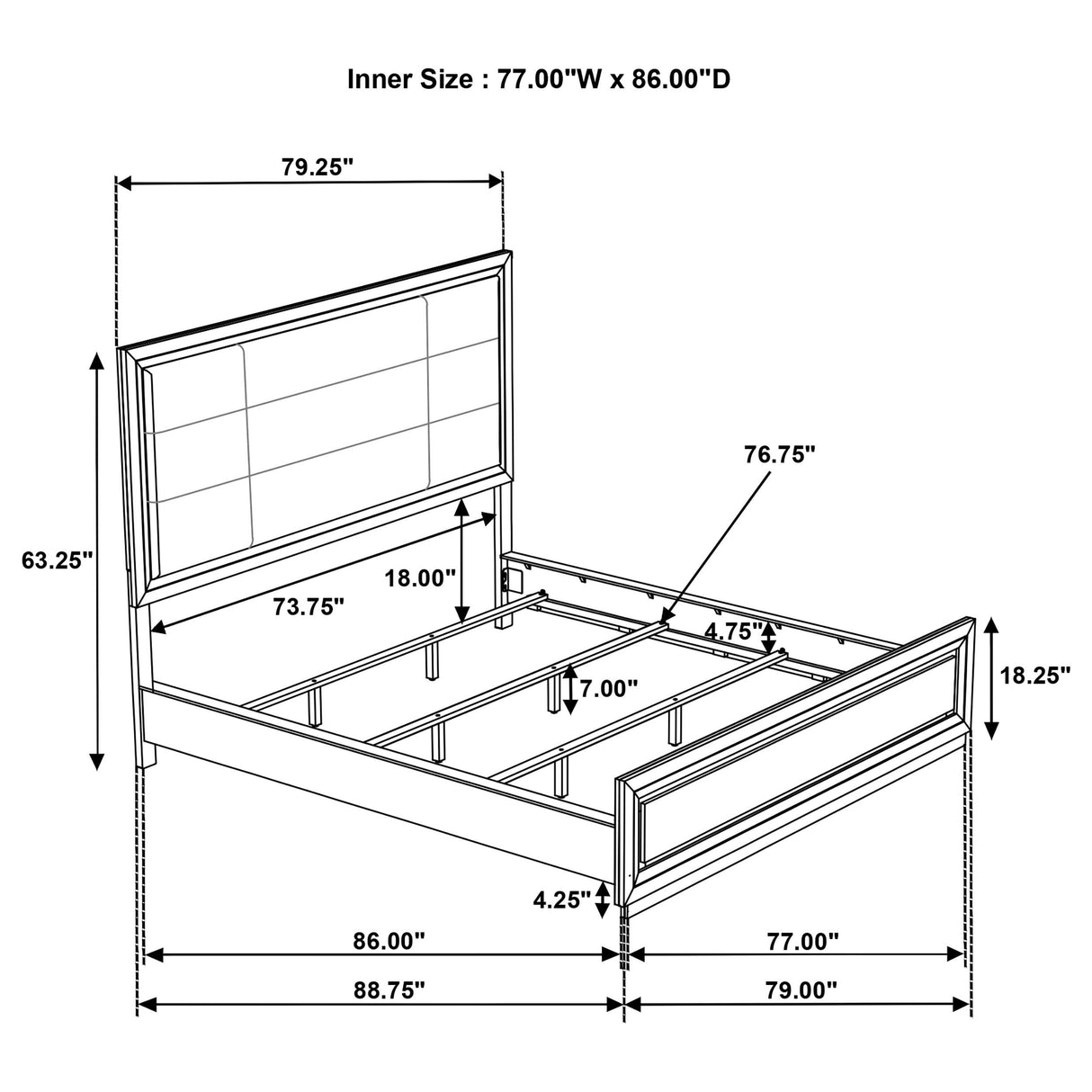 Atlas Dark Oak and Gray 63-inch California King Upholstered Panel Bed from Coaster - Luna Furniture