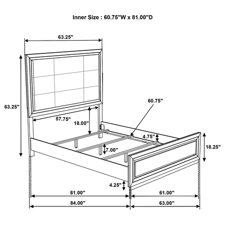 Atlas Dark Oak and Gray 63-inch Queen Upholstered Panel Bed from Coaster - Luna Furniture