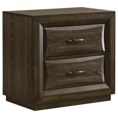 Atlas Dark Oak 2-drawer Bedroom Nightstand Bedside Table from Coaster - Luna Furniture