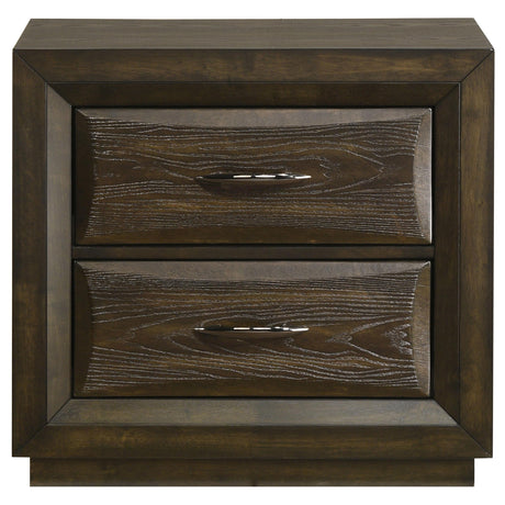 Atlas Dark Oak 2-drawer Bedroom Nightstand Bedside Table from Coaster - Luna Furniture