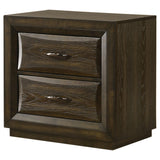 Atlas Dark Oak 2-drawer Bedroom Nightstand Bedside Table from Coaster - Luna Furniture