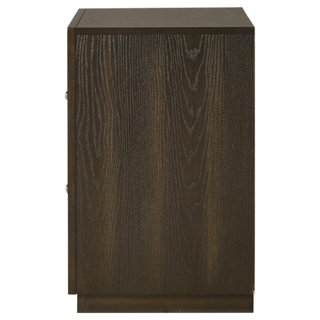 Atlas Dark Oak 2-drawer Bedroom Nightstand Bedside Table from Coaster - Luna Furniture