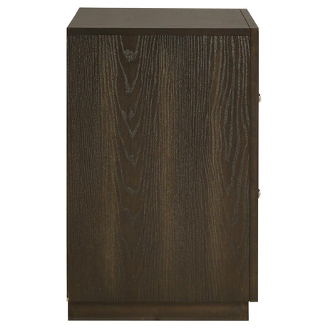 Atlas Dark Oak 2-drawer Bedroom Nightstand Bedside Table from Coaster - Luna Furniture