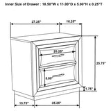 Atlas Dark Oak 2-drawer Bedroom Nightstand Bedside Table from Coaster - Luna Furniture