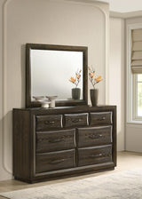 Atlas Dark Oak 7-drawer Bedroom Dresser and Mirror Set from Coaster - Luna Furniture
