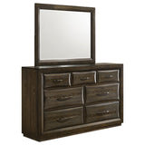 Atlas Dark Oak 7-drawer Bedroom Dresser and Mirror Set from Coaster - Luna Furniture