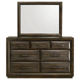 Atlas Dark Oak 7-drawer Bedroom Dresser and Mirror Set from Coaster - Luna Furniture