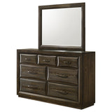 Atlas Dark Oak 7-drawer Bedroom Dresser and Mirror Set from Coaster - Luna Furniture