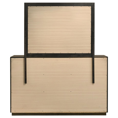 Atlas Dark Oak 7-drawer Bedroom Dresser and Mirror Set from Coaster - Luna Furniture