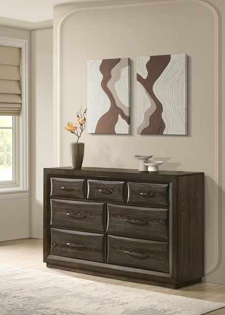 Atlas Dark Oak 7-drawer Bedroom Dresser Cabinet from Coaster - Luna Furniture