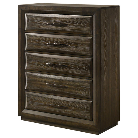 Atlas Dark Oak 5-drawer Bedroom Chest of Drawers from Coaster - Luna Furniture