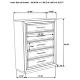 Atlas Dark Oak 5-drawer Bedroom Chest of Drawers from Coaster - Luna Furniture