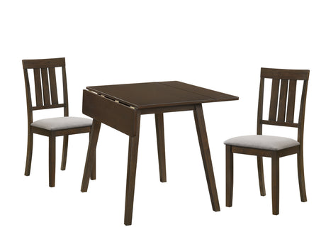 Lino Brown 3-Piece Dining Room Set with Drop Leaf from Crown Mark - Luna Furniture
