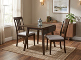 Lino Brown 3-Piece Dining Room Set with Drop Leaf