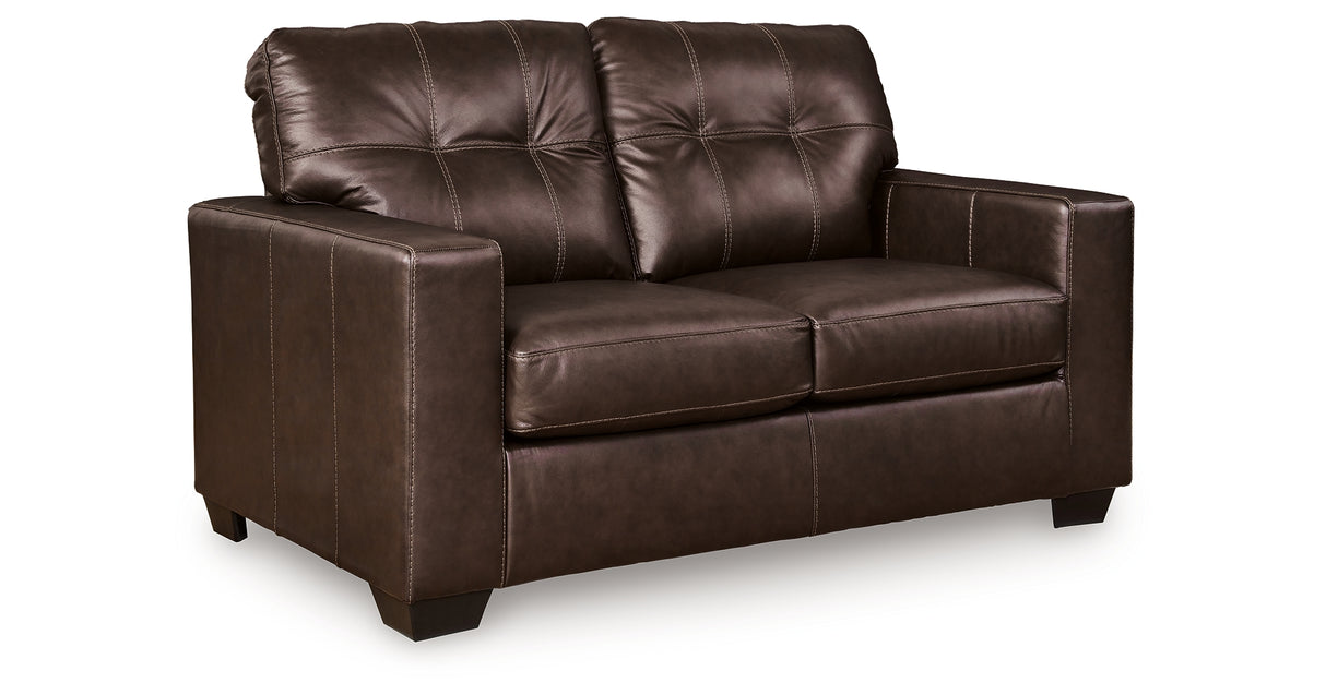 Santorine Dark Brown Loveseat from Ashley - Luna Furniture