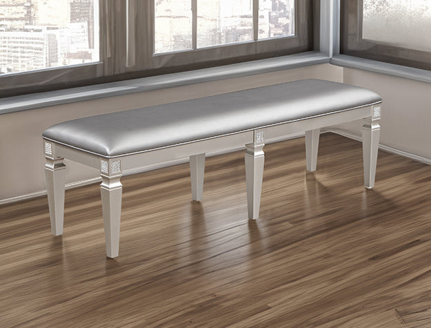Klina Silver Champagne Dining Bench from Crown Mark - Luna Furniture